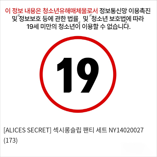 [ALICES SECRET] 섹시롱슬립 팬티 세트 (173)